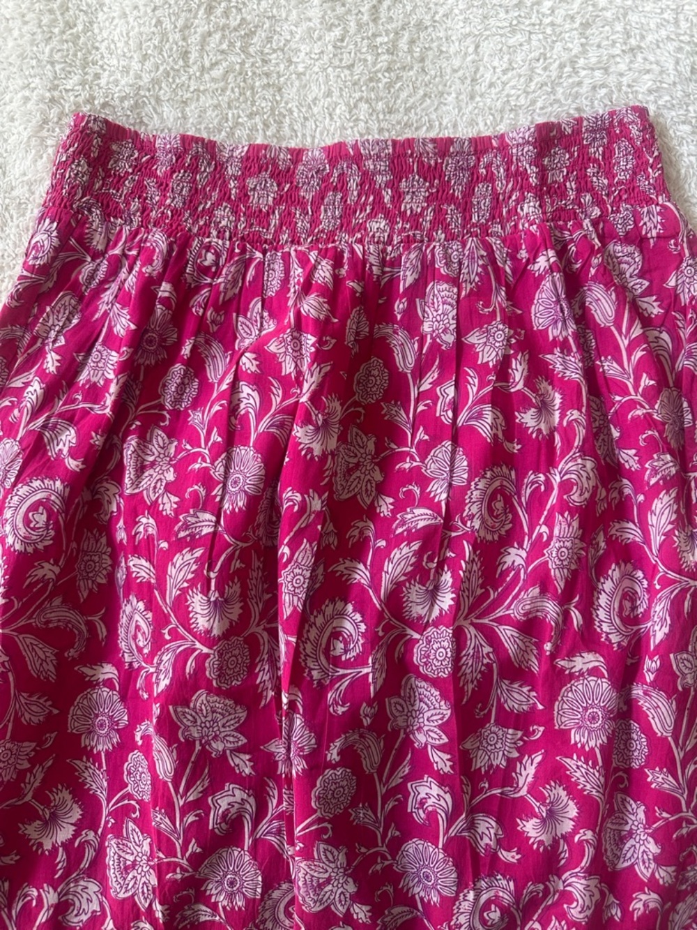 Destination 365 Fuchsia Floral Print Pull On Maxi Skirt 100% Cotton Size M NWOT - Picture 7 of 12